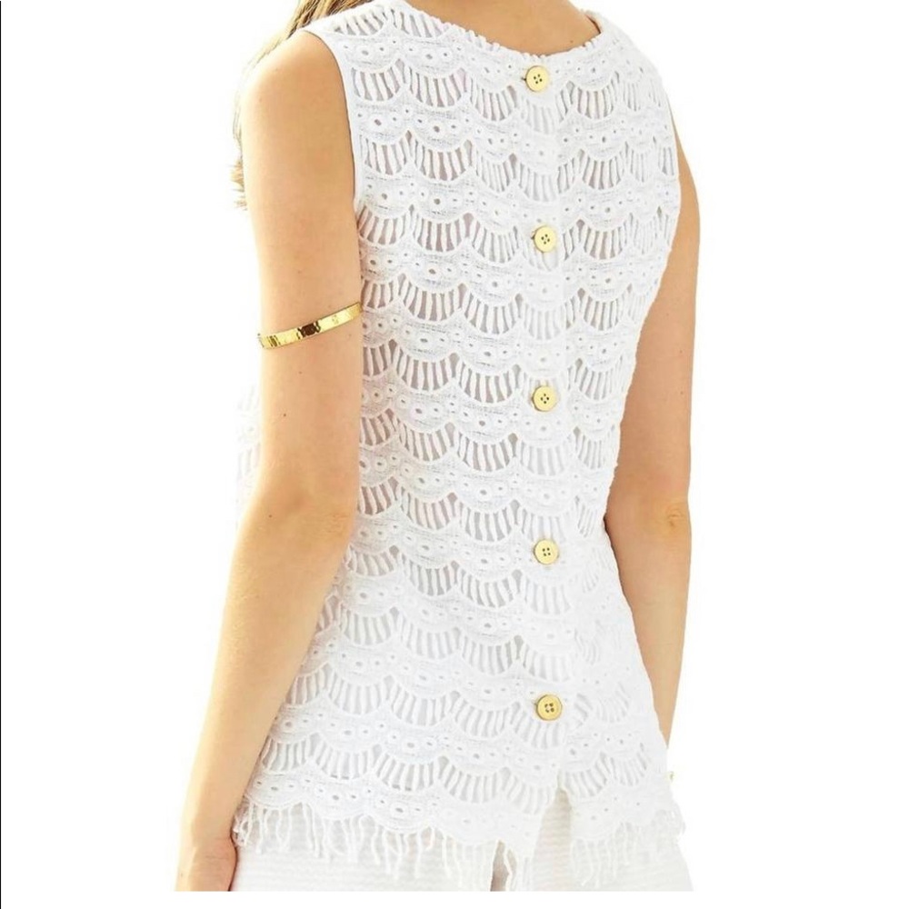 LILLY PULITZER Iona white lace top